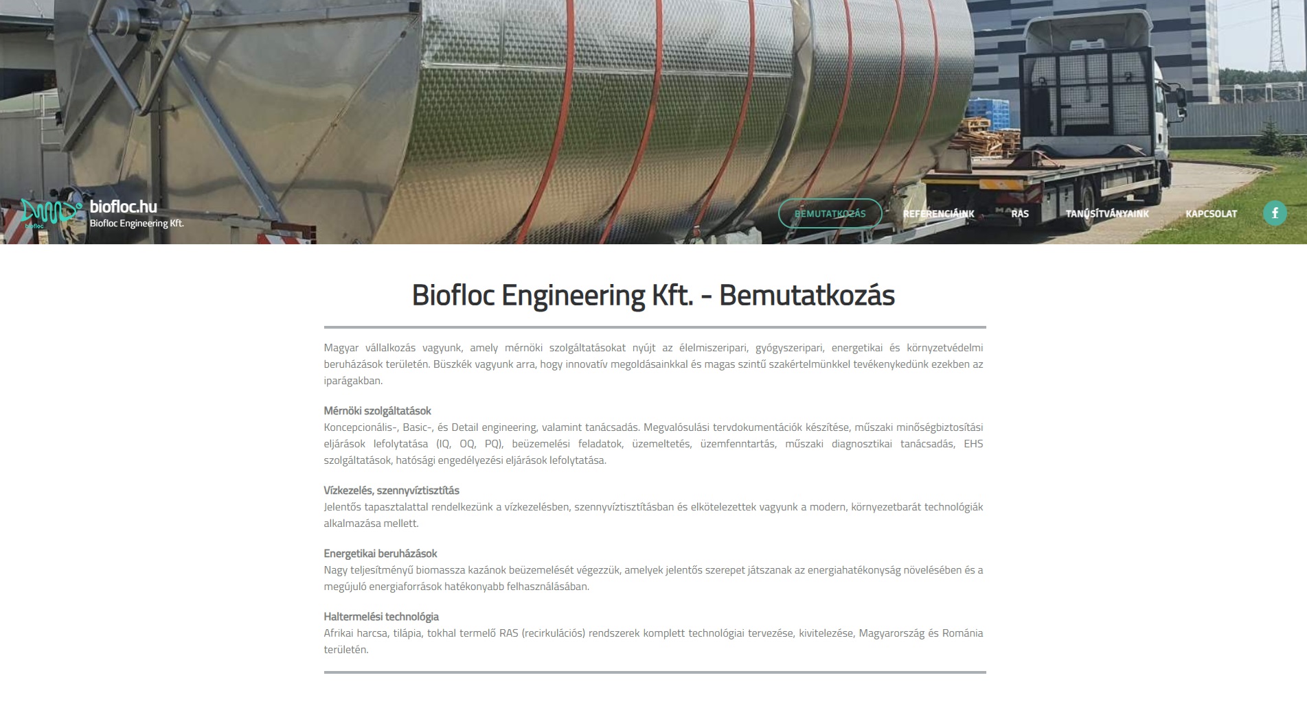 biofloc.hu nyitóoldal